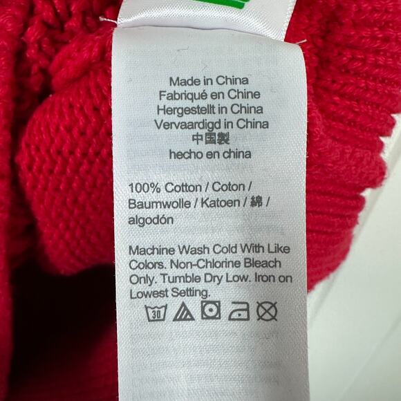 J Crew Crewcuts Kids Fisherman Sweater 12 Red Holiday Chunky Preppy Cotton - Picture 4 of 5